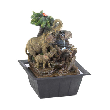 Elephant Family Tabletop Fountain - The Fox Decor